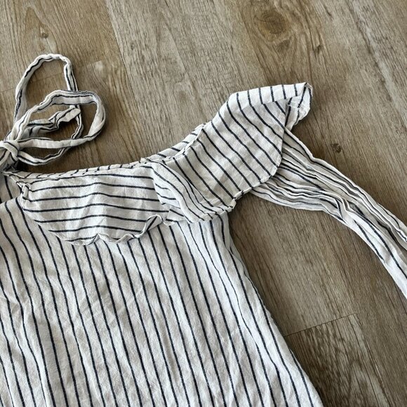 Womens GB White and Blue Stripe Blouse - S - Picture 2 of 9